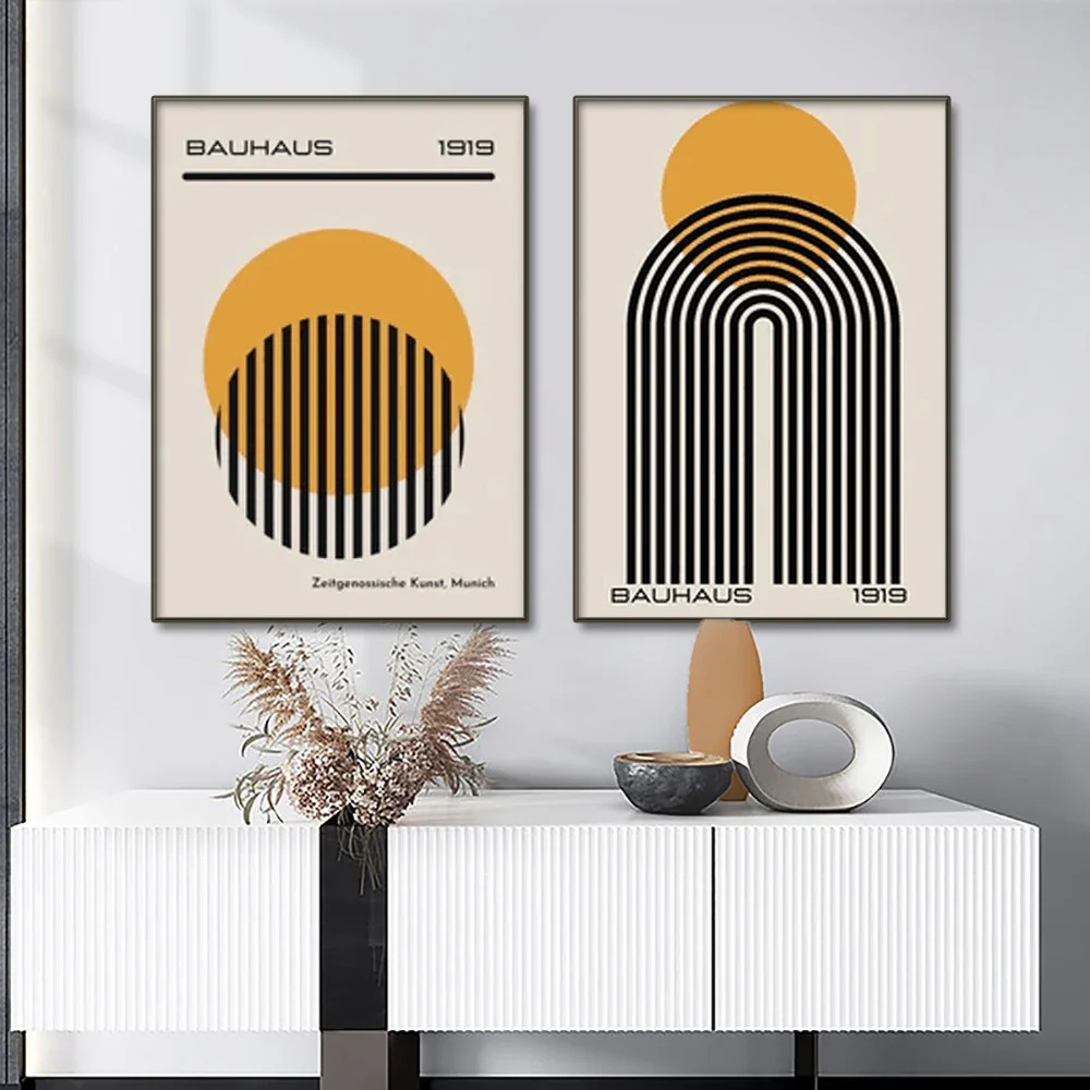 Bauhaus Abstract Geometric Posters Vertical Canvas Art - Image 9