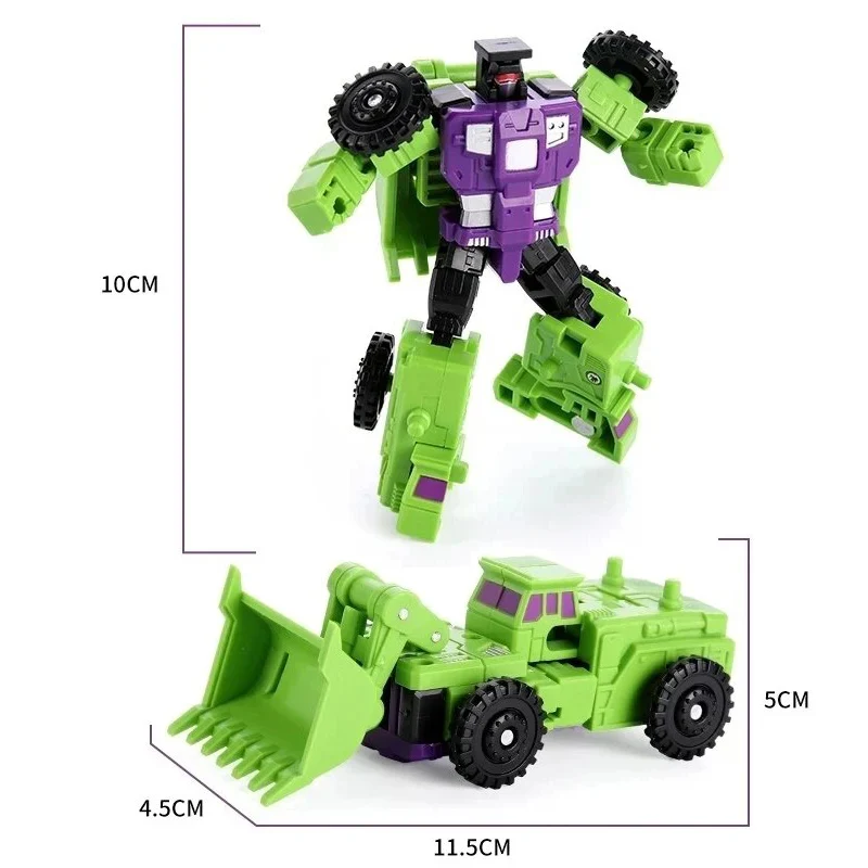 Mini 6-in-1 Transforming Devastator Action Figure - Green Robot Toy for Kids, Perfect Gift for Children 22cm (8.6 inch) - Image 3