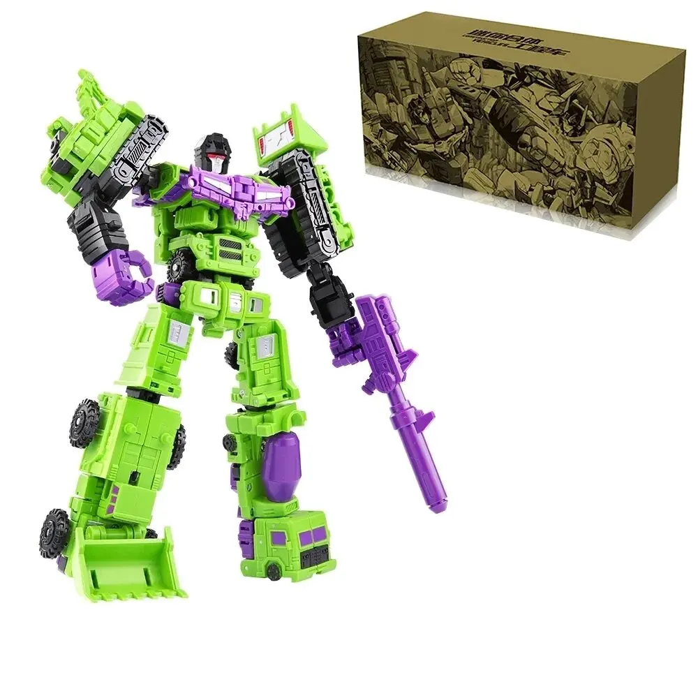 Mini 6-in-1 Transforming Devastator Action Figure - Green Robot Toy for Kids, Perfect Gift for Children 22cm (8.6 inch) - Image 4