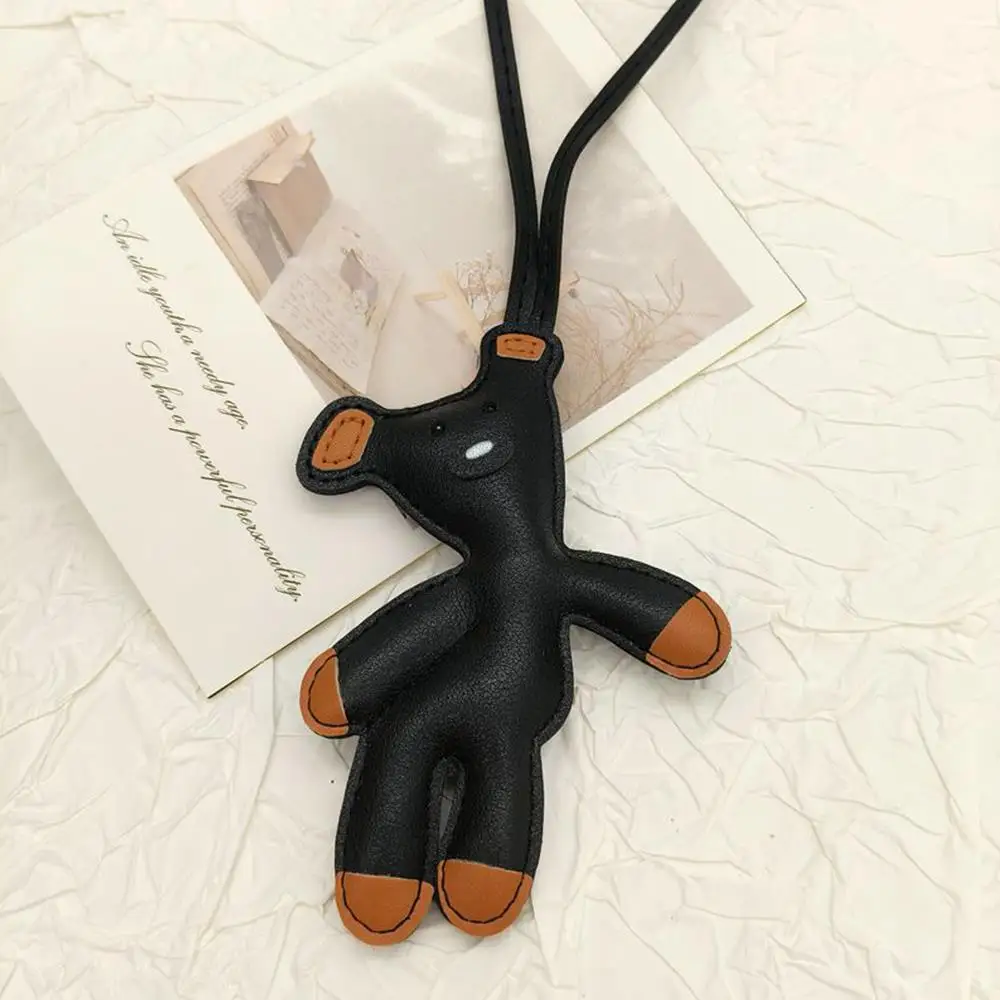 Bear Keychain PU Leather Mini Bag Charm Cute Gift Accessory - Image 11