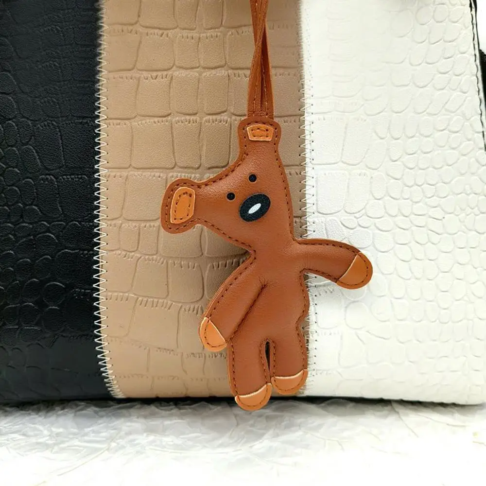 Bear Keychain PU Leather Mini Bag Charm Cute Gift Accessory - Image 16