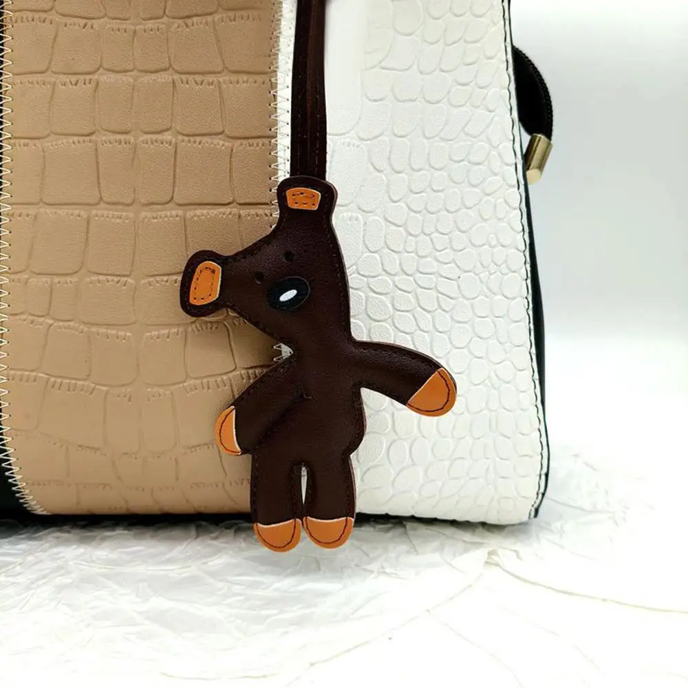 Bear Keychain PU Leather Mini Bag Charm Cute Gift Accessory - Image 17