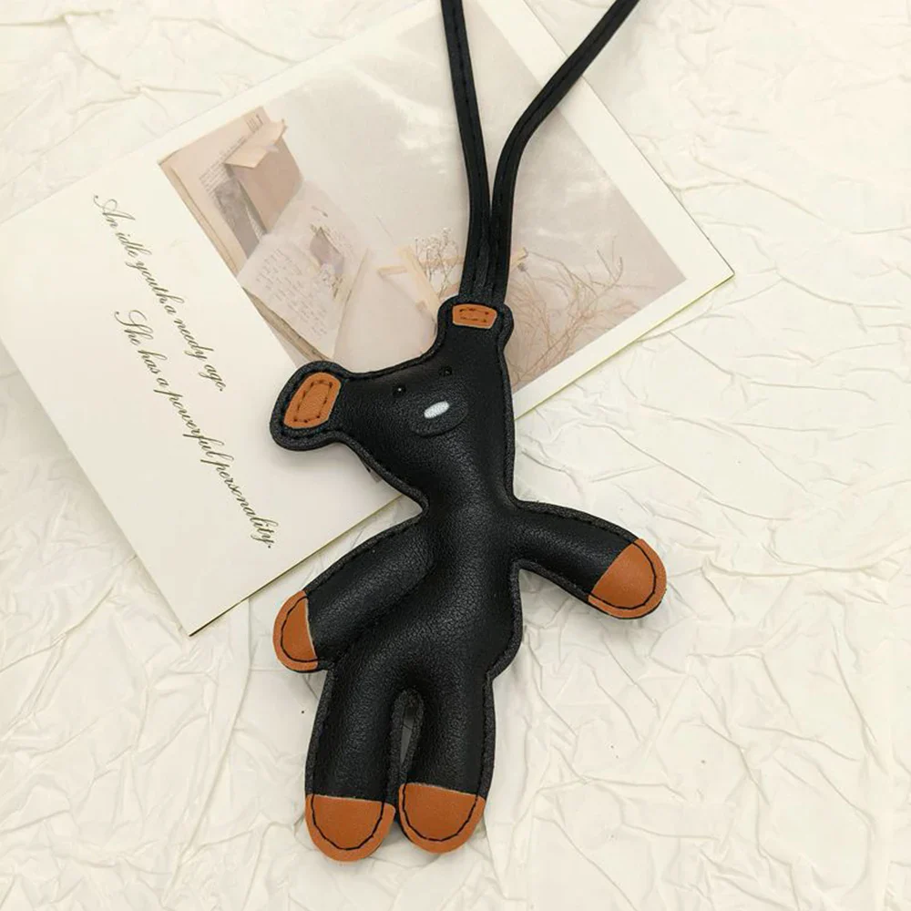 Bear Keychain PU Leather Mini Bag Charm Cute Gift Accessory - Image 24