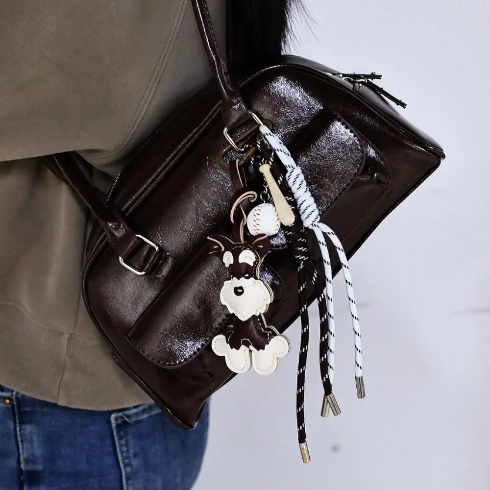 Bear Keychain PU Leather Mini Bag Charm Cute Gift Accessory - Image 3