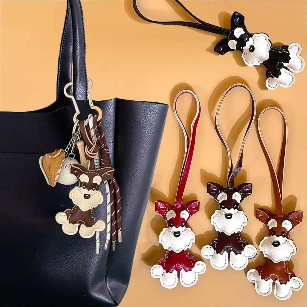 Bear Keychain PU Leather Mini Bag Charm Cute Gift Accessory - Image 4