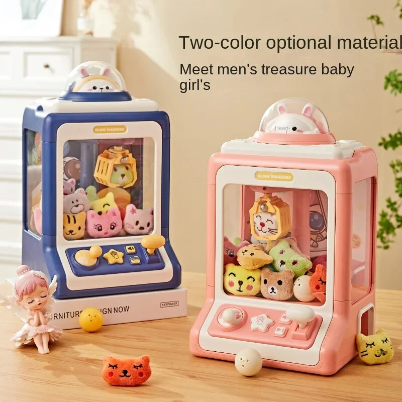 Mini Claw Crane Toy Machine for Kids - Coin Operated Plush Grabber Game with Lights & Music - Image 4