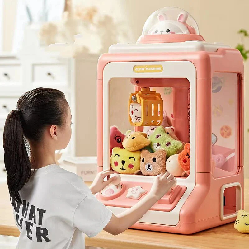 Mini Claw Crane Toy Machine for Kids - Coin Operated Plush Grabber Game with Lights & Music - Image 9