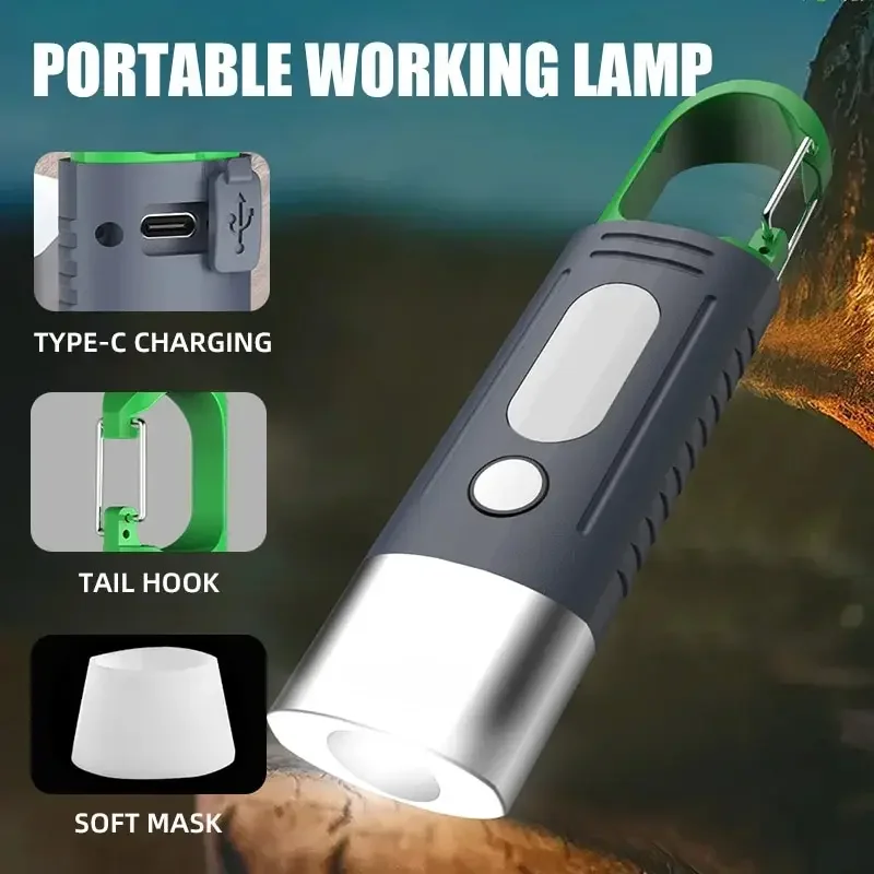 Mini Convenient High Power LED Flashlight - Waterproof Camping Light with Telescopic Zoom and Side Lights - Image 2
