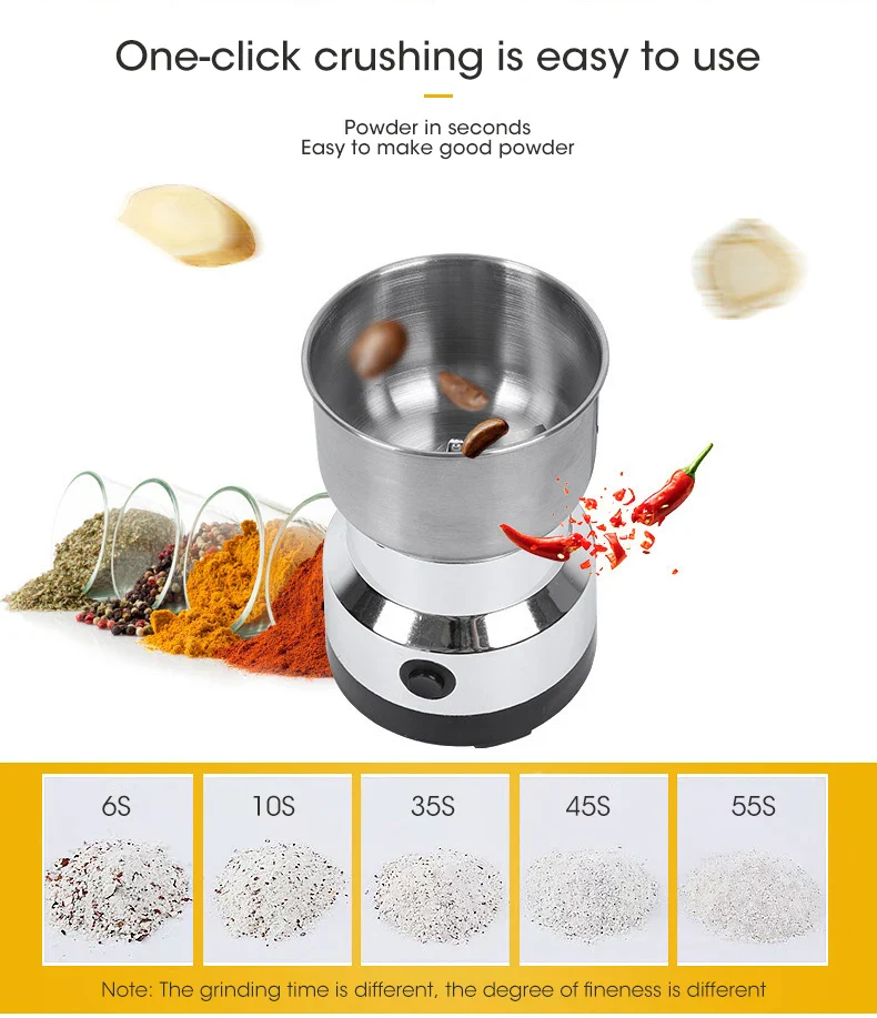 Coffee Grinder Mini Electric Stainless Ultrafine 300ml - Image 11
