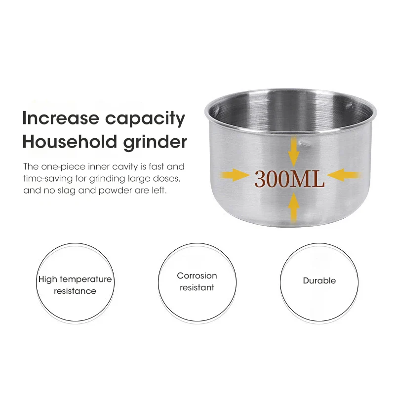 Coffee Grinder Mini Electric Stainless Ultrafine 300ml - Image 6
