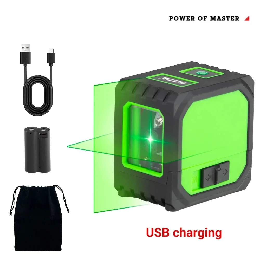 Mini Laser Level with Self-Leveling Green Beams - USB Charging Home Tools - Image 5