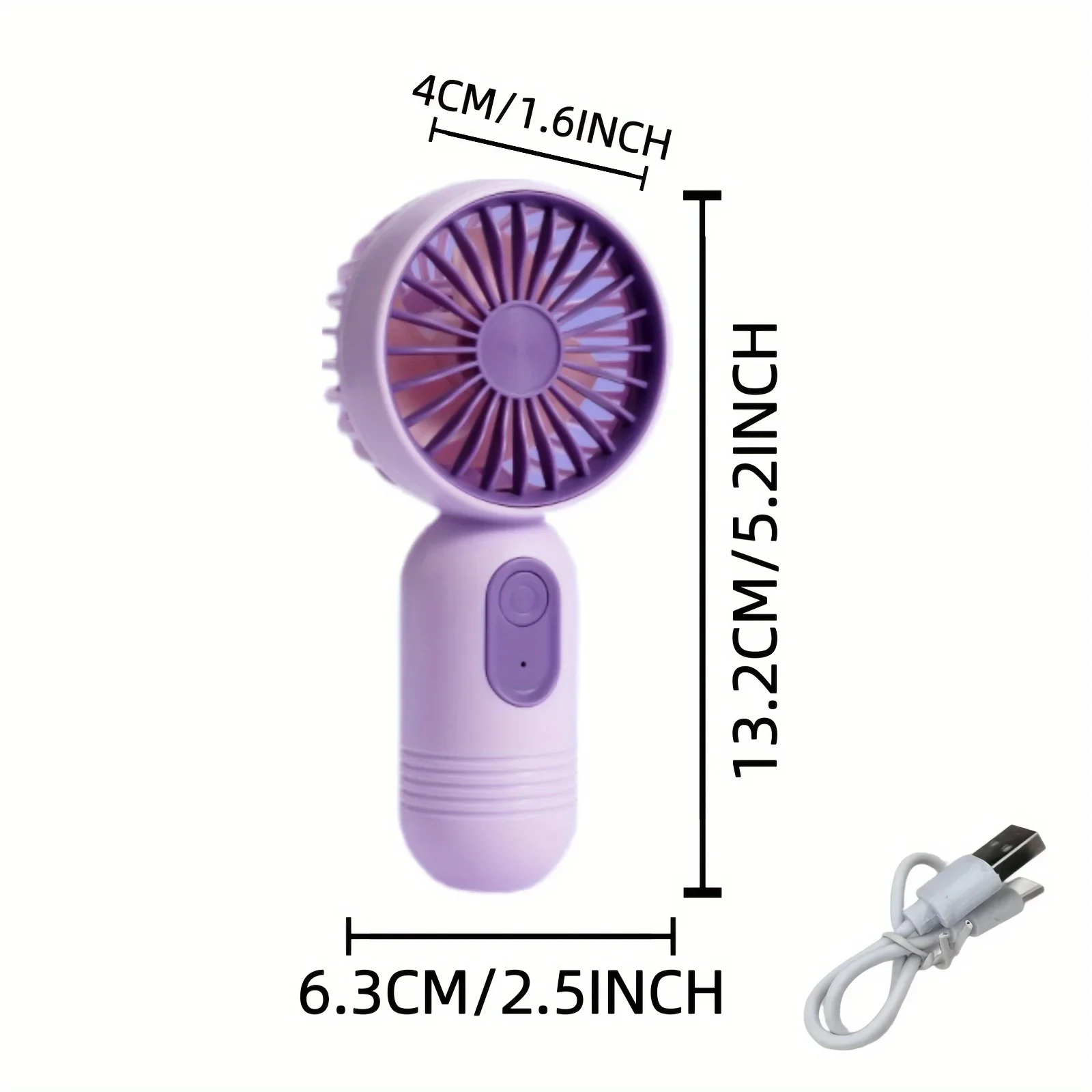 Mini Portable Handheld Fan - USB Charging, 3-Speed Small Fan for Office, Outdoor Travel and Camping - Image 3