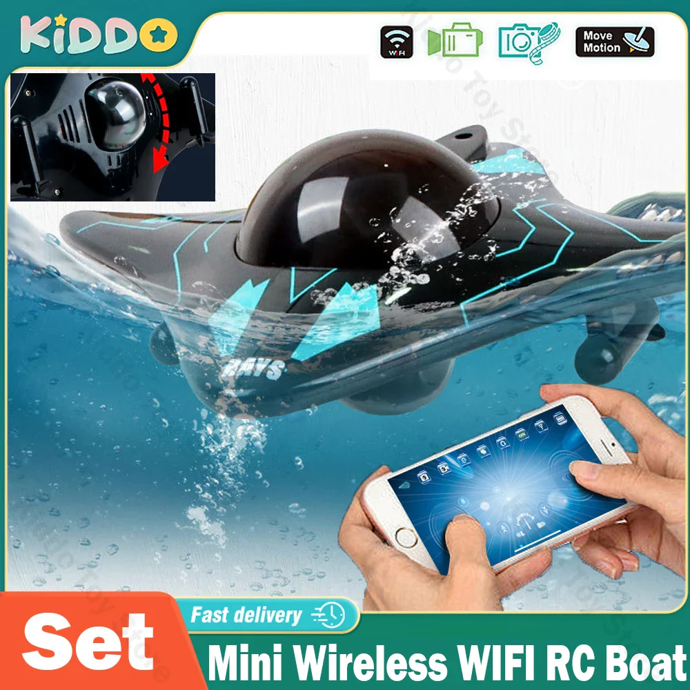WiFi Mini RC Speedboat with Underwater Camera - Real-Time Transmission, 15m Range, Perfect for Kids' Christmas Gifts - Image 3