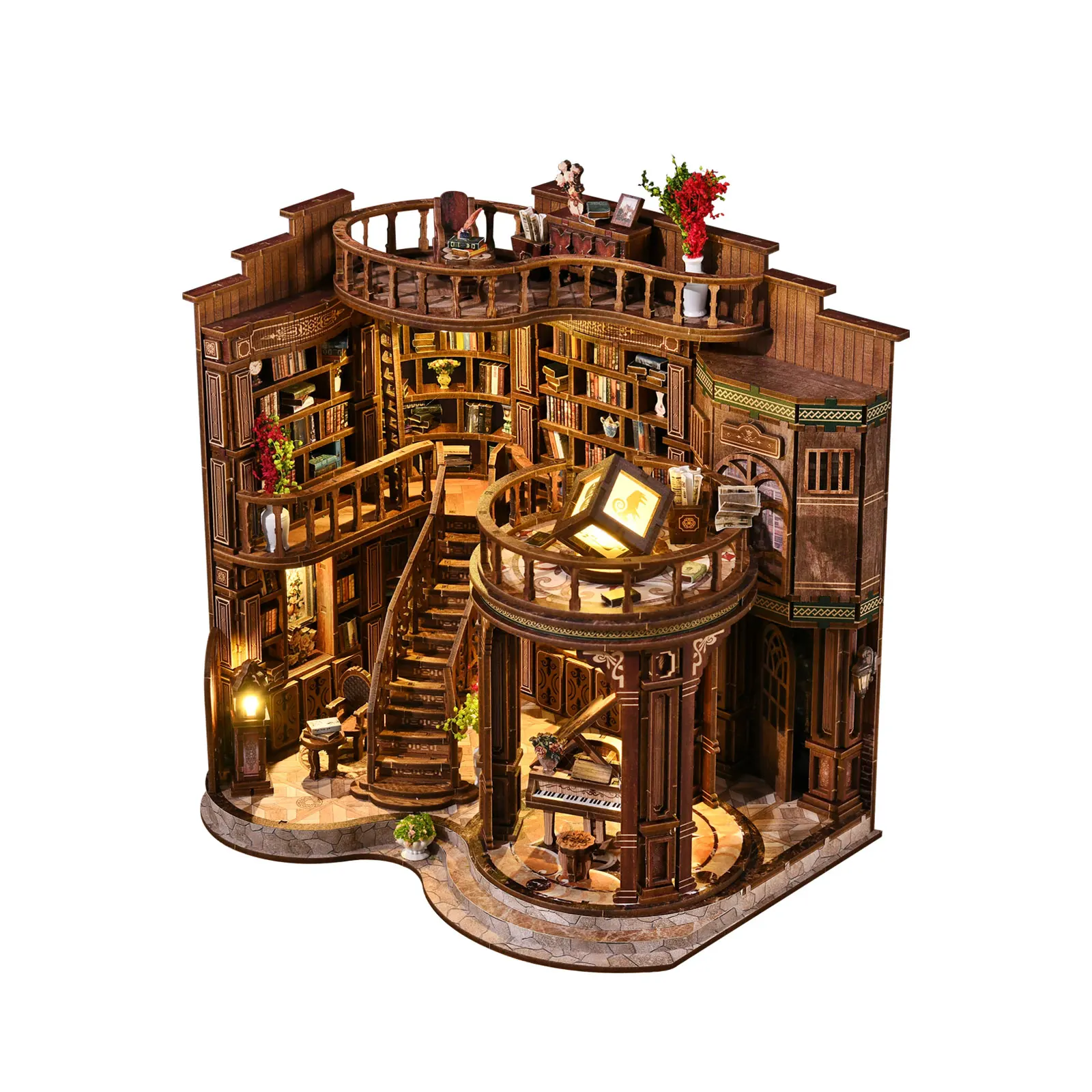 Miniature Dollhouse DIY Wooden Book House Kit Cozy Fall 2025 Room Decor, Handmade Architectural Model Gift - Image 7