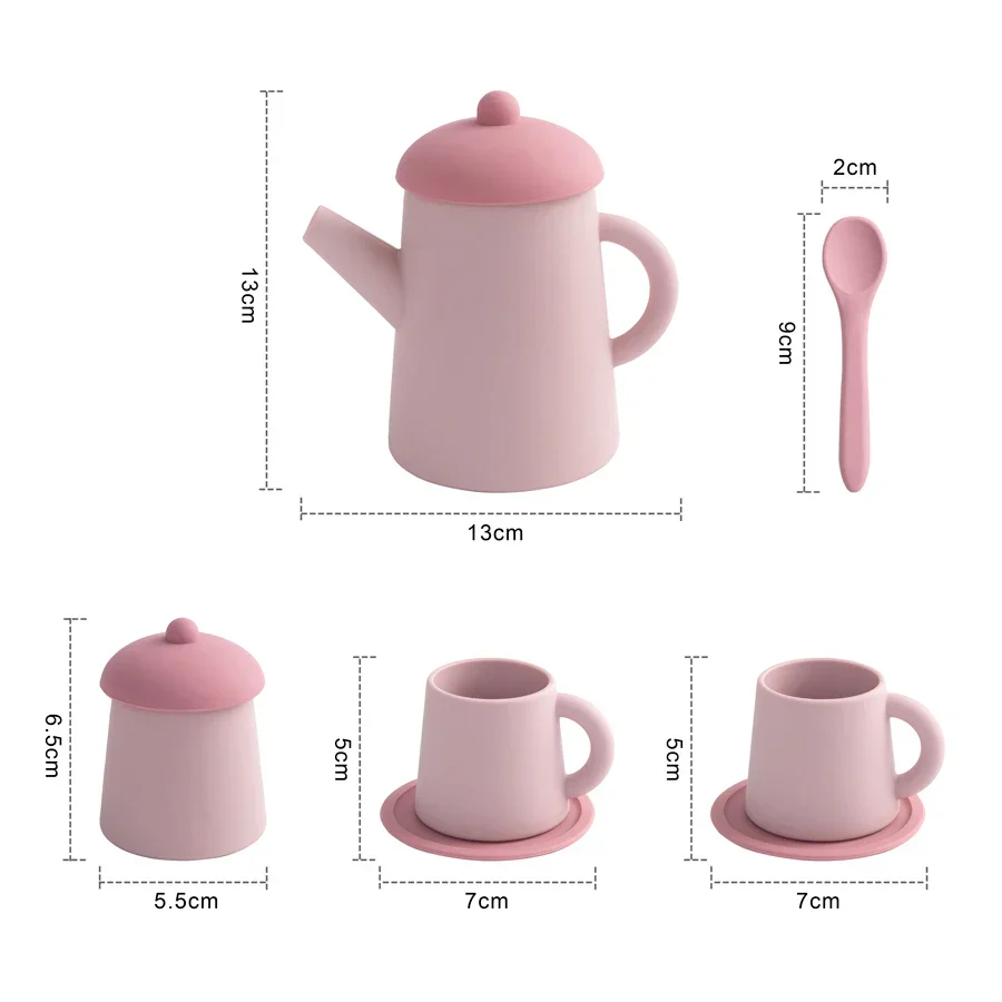 Miniature Tea Set Soft Silicone Pretend Play Tableware Kids Toy Back To School 2025 Imaginative Play Gift - Image 3