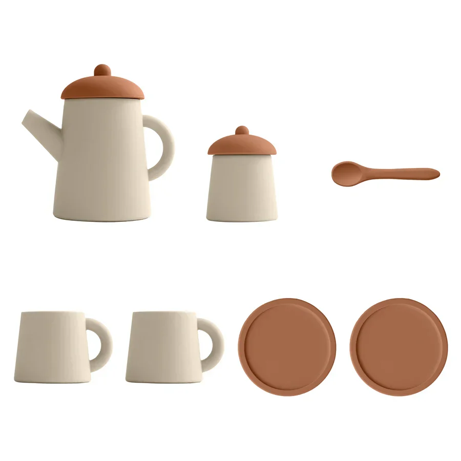 Miniature Tea Set Soft Silicone Pretend Play Tableware Kids Toy Back To School 2025 Imaginative Play Gift - Image 7
