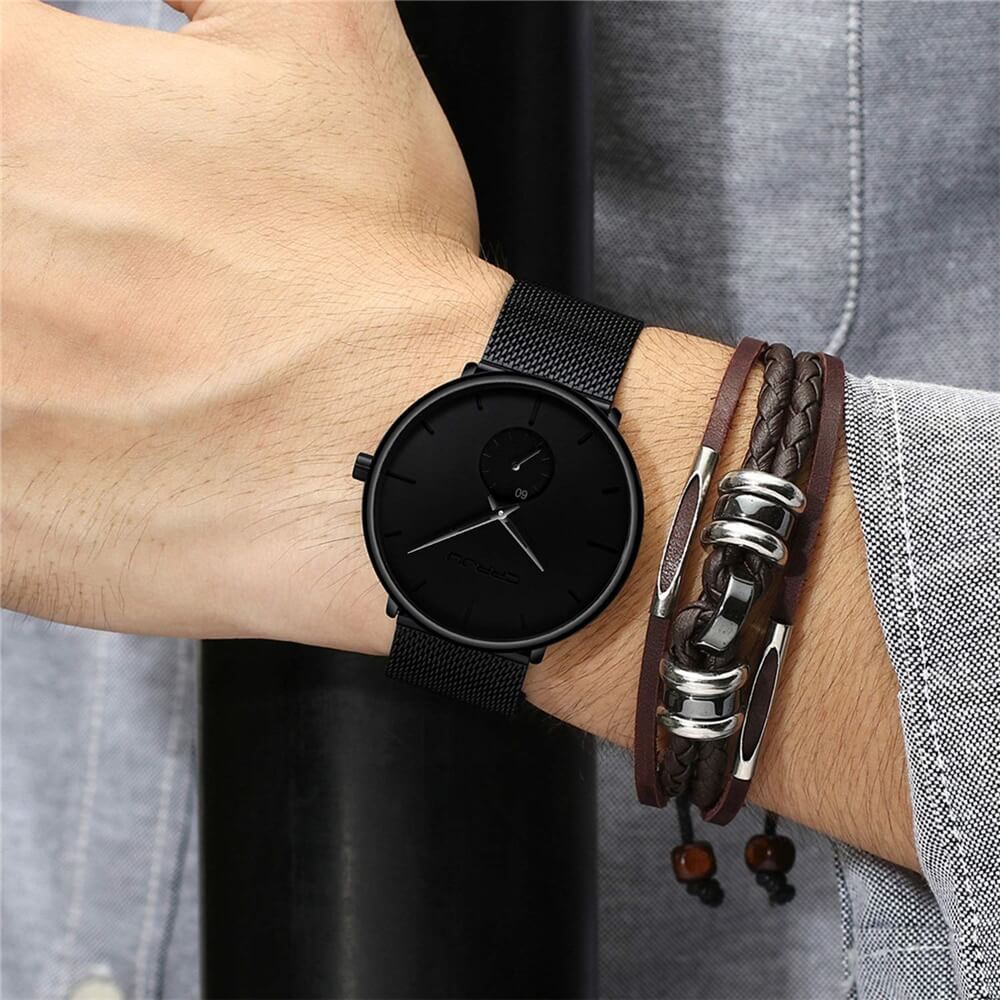 Minimalist men's wristwatch – sleek design, stainless steel, for every occasion - Image 3