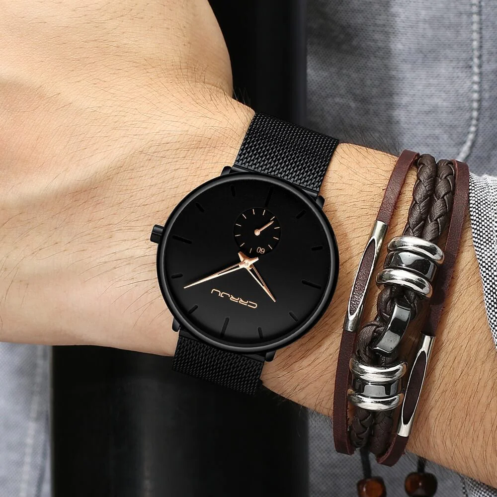Minimalist men's wristwatch – sleek design, stainless steel, for every occasion - Image 4