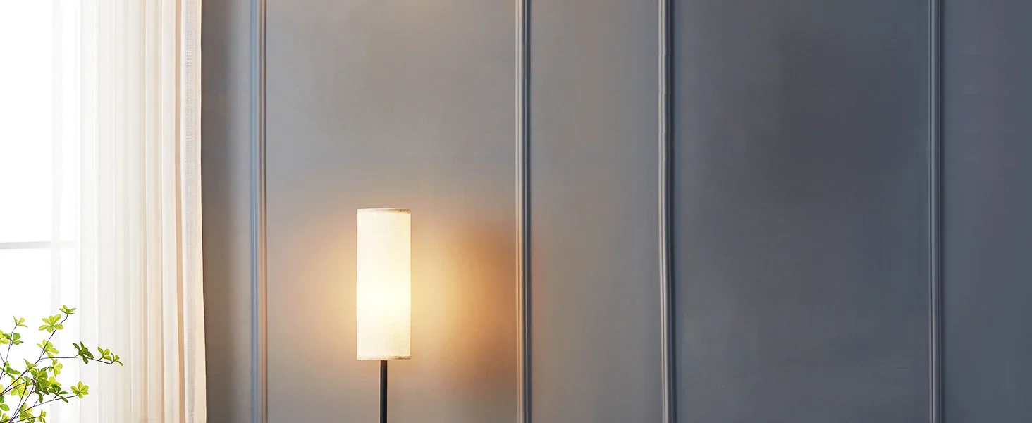 Japandi Modern Floor Lamp With Fabric Shade Stepless Dimming - Image 10