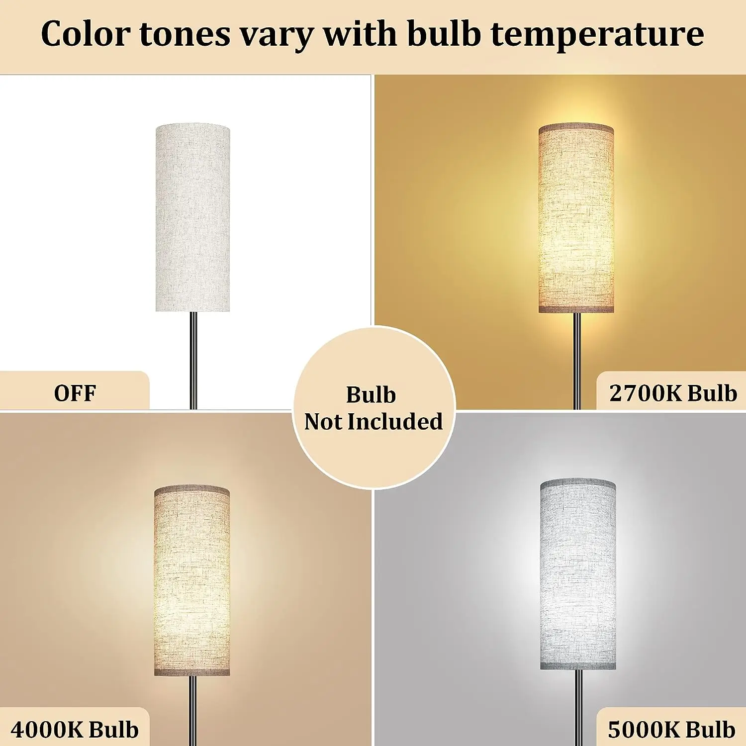 Japandi Modern Floor Lamp With Fabric Shade Stepless Dimming - Image 15