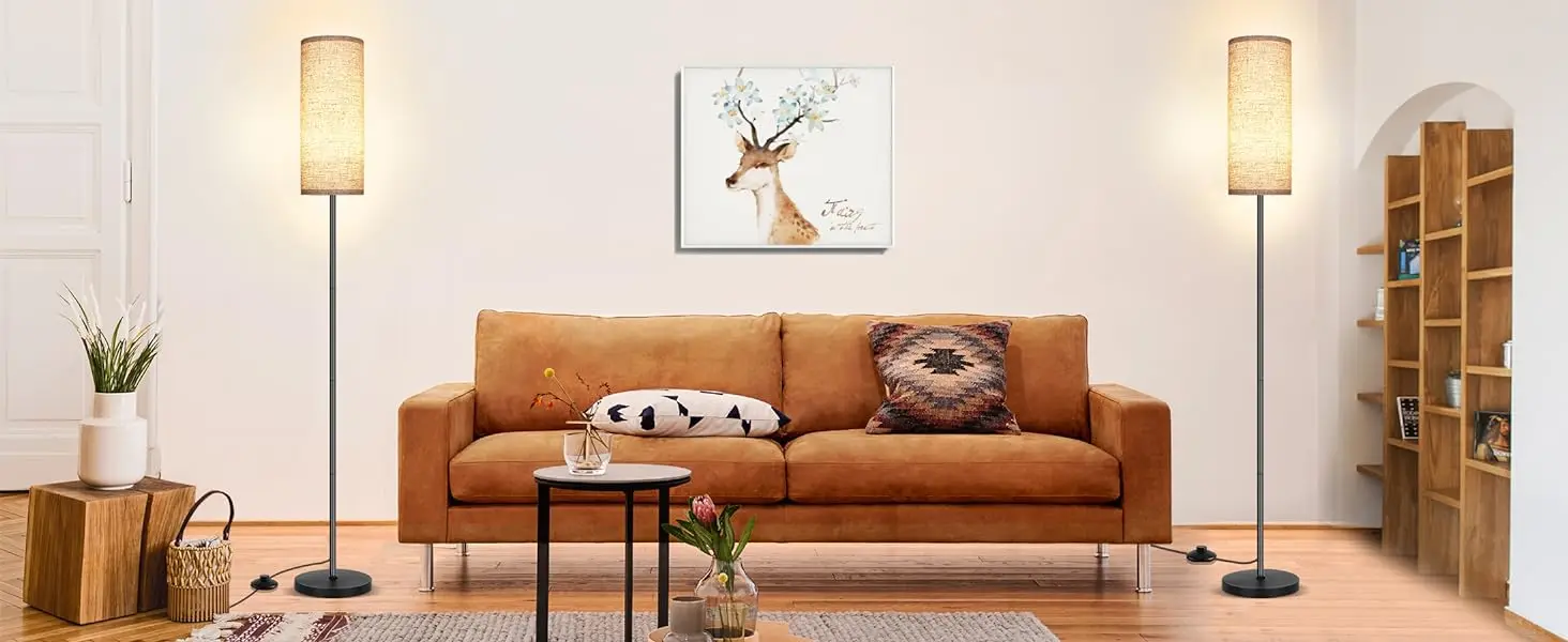 Japandi Modern Floor Lamp With Fabric Shade Stepless Dimming - Image 7