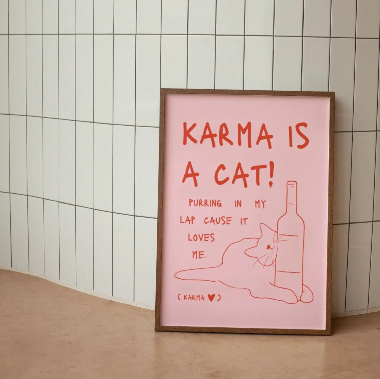 Black Cat Wall Art Red Orange Canvas Print Waterproof - Image 12