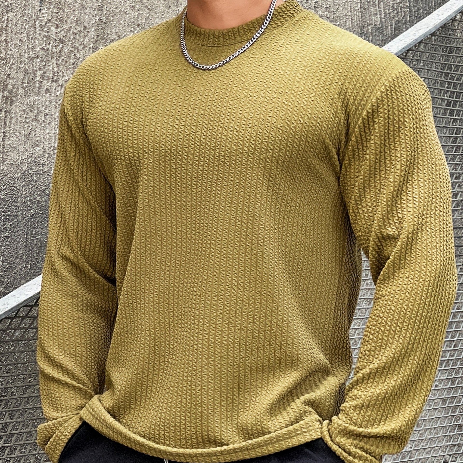 Moisture-Wicking Men Fitness Pullover - Body-Hugging Rib - Image 2