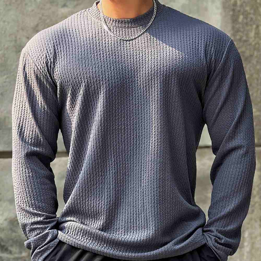 Moisture-Wicking Men Fitness Pullover - Body-Hugging Rib - Image 5