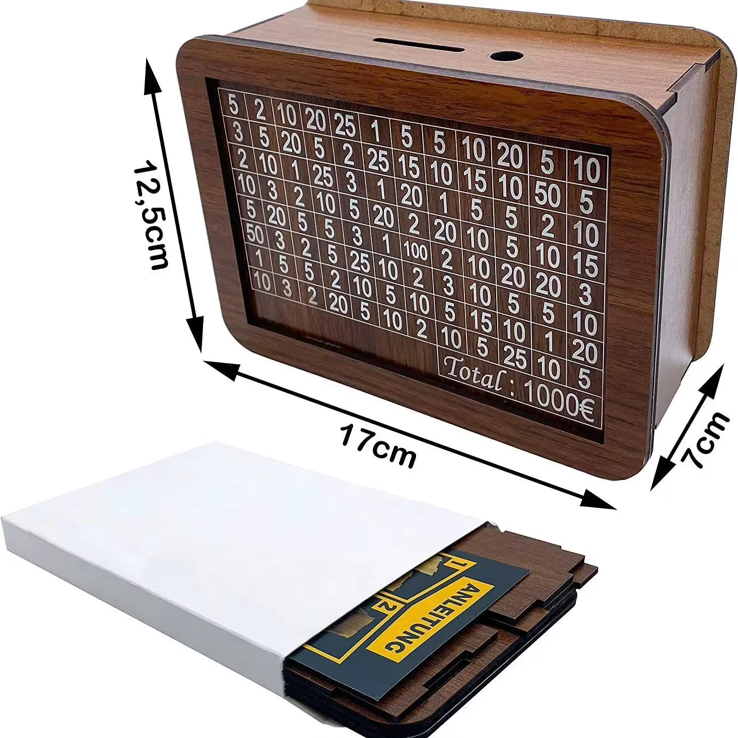 Money Wood Box Piggy Bank with Saving Goal for Kids - Image 5