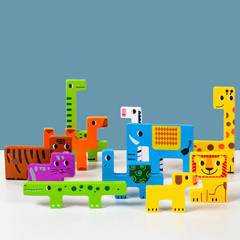 Montessori Animal Characters Wooden Transportation Puzzle Toy - Image 4