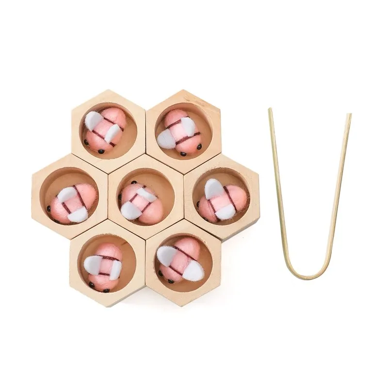 Montessori Fine Motor Toy 0-12 Months Wooden Bee Honeycomb Sensory Game Fall 2025 Development Gift - Image 7