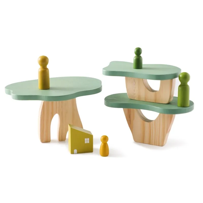 Montessori Stacking Toy Wooden Tree Block Stacker Kids Educational Fall 2025 Fine Motor Skills - Image 7