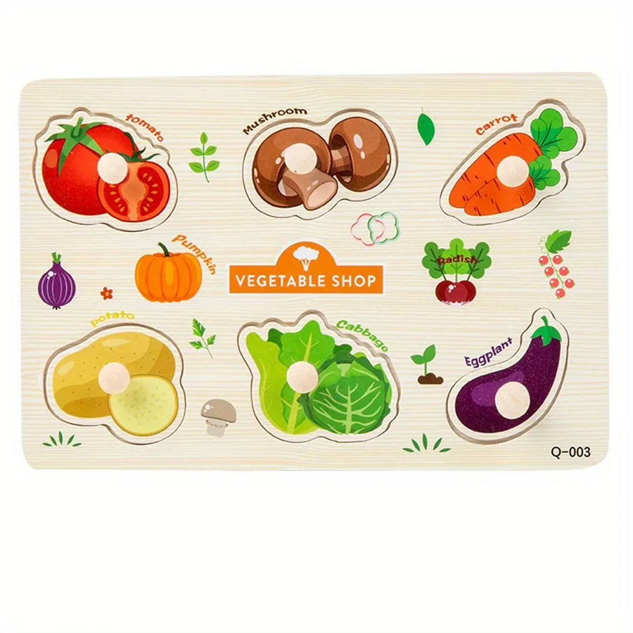 Montessori Toy Wooden Shape Peg Puzzle for Kids, Fine Motor Skills Sorting Board - Image 5