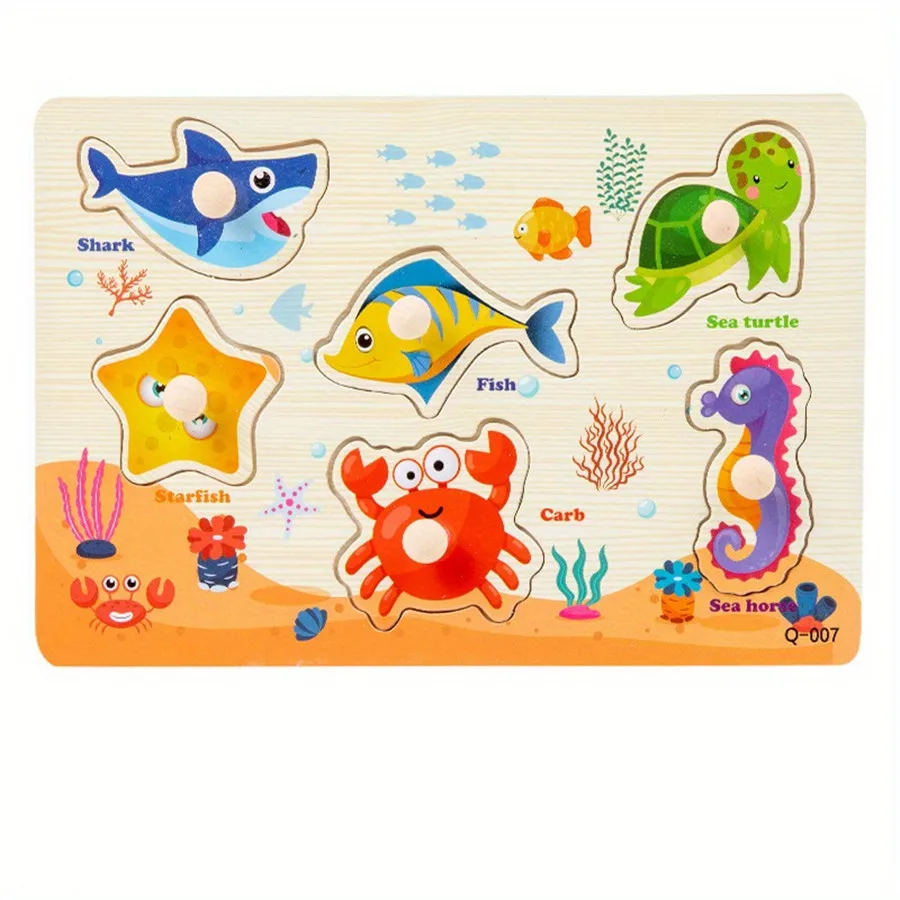 Montessori Toy Wooden Shape Peg Puzzle for Kids, Fine Motor Skills Sorting Board - Image 6