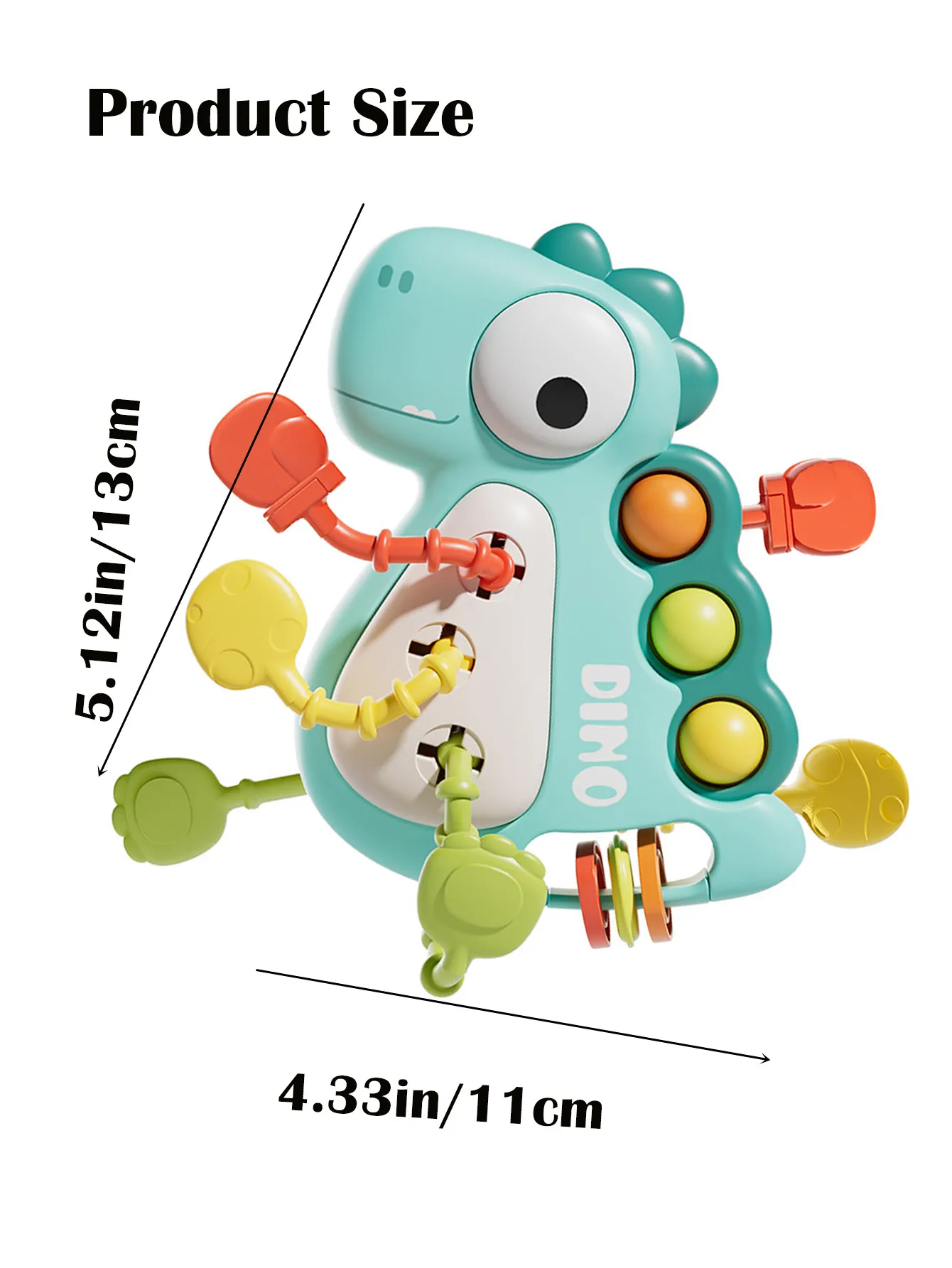 Montessori Dinosaur Pull Toy Newborn Sensory Toys Teether - Image 11