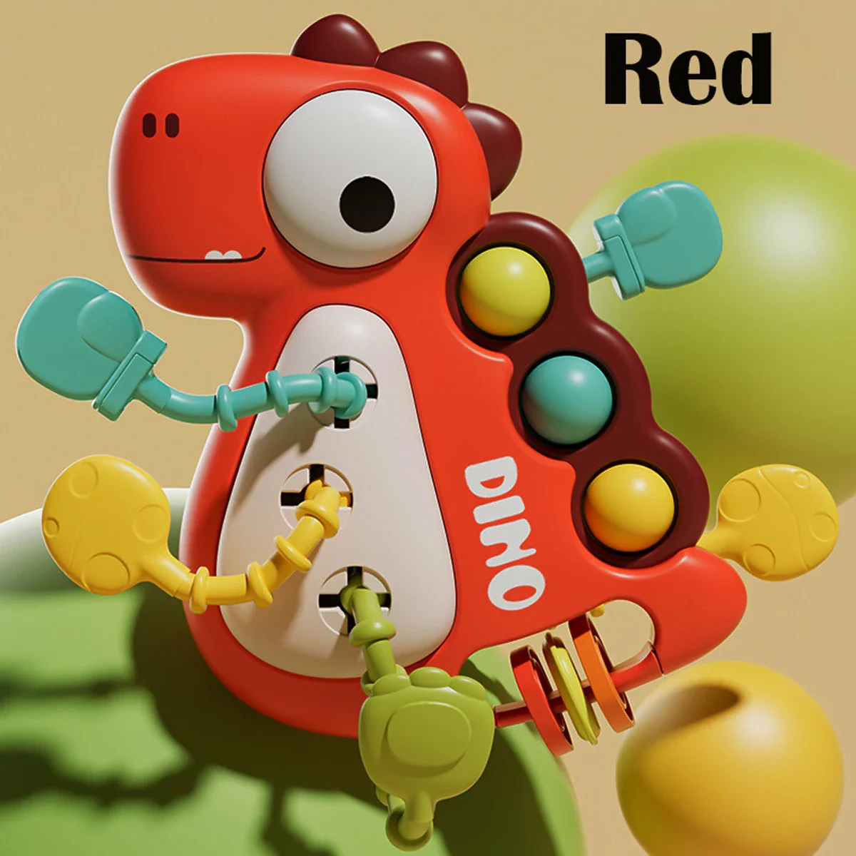 Montessori Dinosaur Pull Toy Newborn Sensory Toys Teether - Image 16