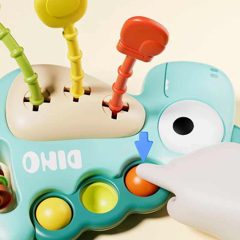 Montessori Dinosaur Pull Toy Newborn Sensory Toys Teether - Image 4