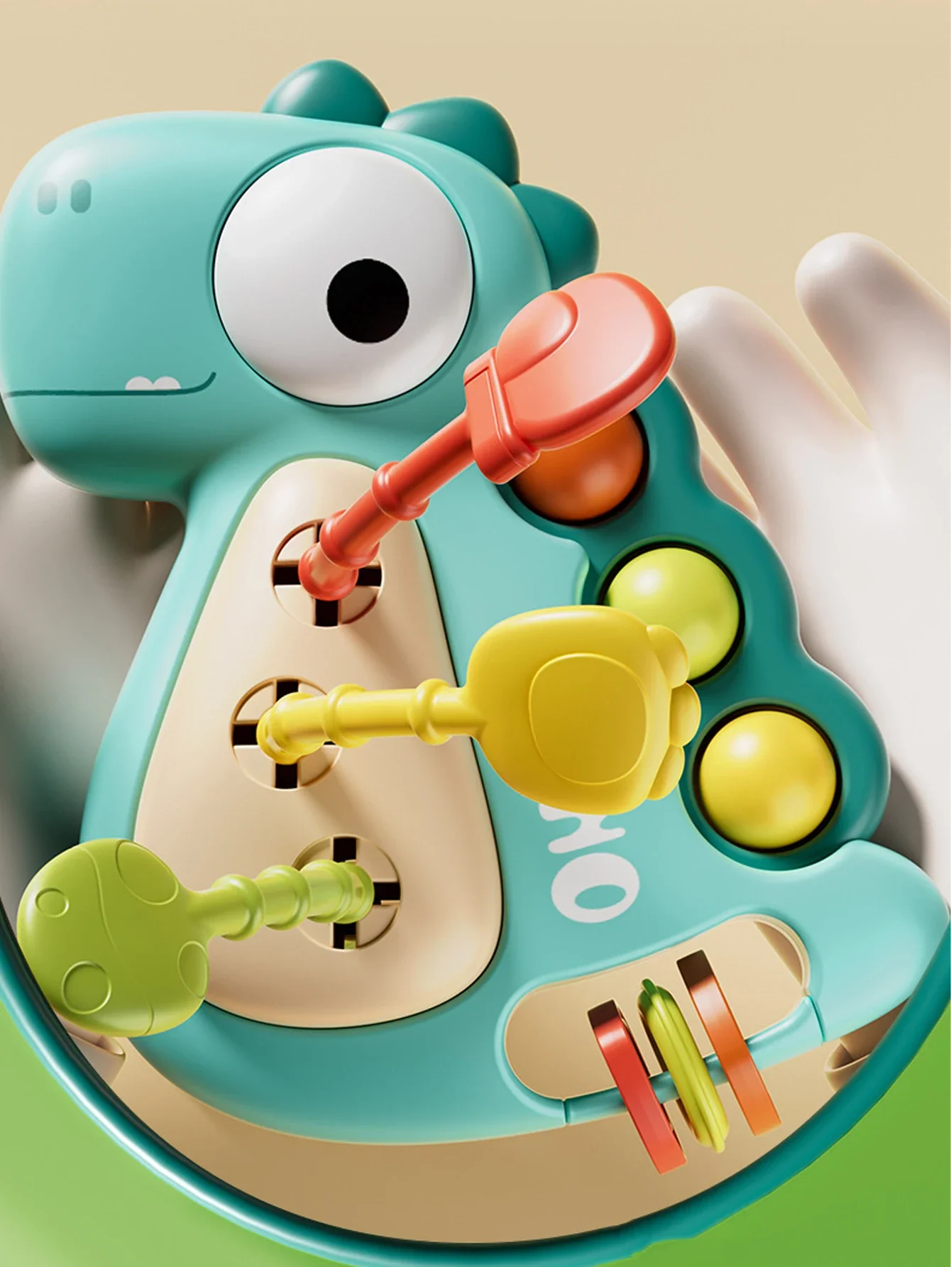 Montessori Dinosaur Pull Toy Newborn Sensory Toys Teether - Image 7