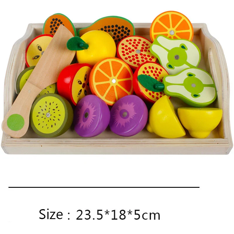 Montessori Wooden Fruits & Vegetables Cutting Set - Eco-Friendly Pretend Play Kitchen Toys for Kids - Image 10