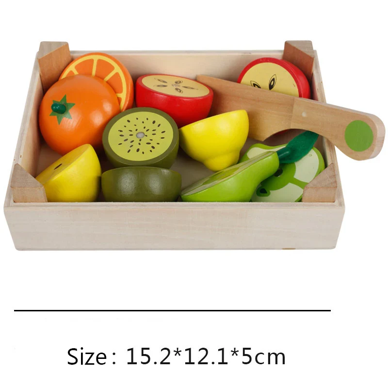 Montessori Wooden Fruits & Vegetables Cutting Set - Eco-Friendly Pretend Play Kitchen Toys for Kids - Image 11