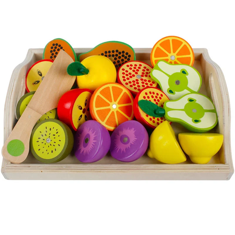 Montessori Wooden Fruits & Vegetables Cutting Set - Eco-Friendly Pretend Play Kitchen Toys for Kids - Image 4