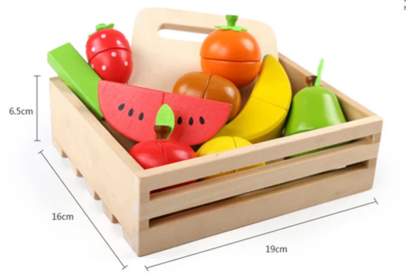 Montessori Wooden Fruits & Vegetables Cutting Set - Eco-Friendly Pretend Play Kitchen Toys for Kids - Image 7