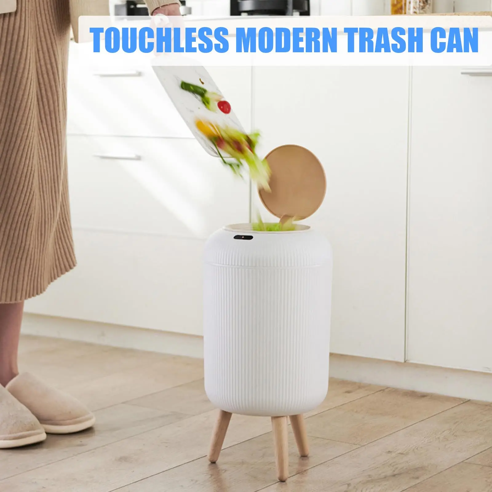 Motion Sensor Trash Can Small Plastic Smart Bin Hands Free - Image 12
