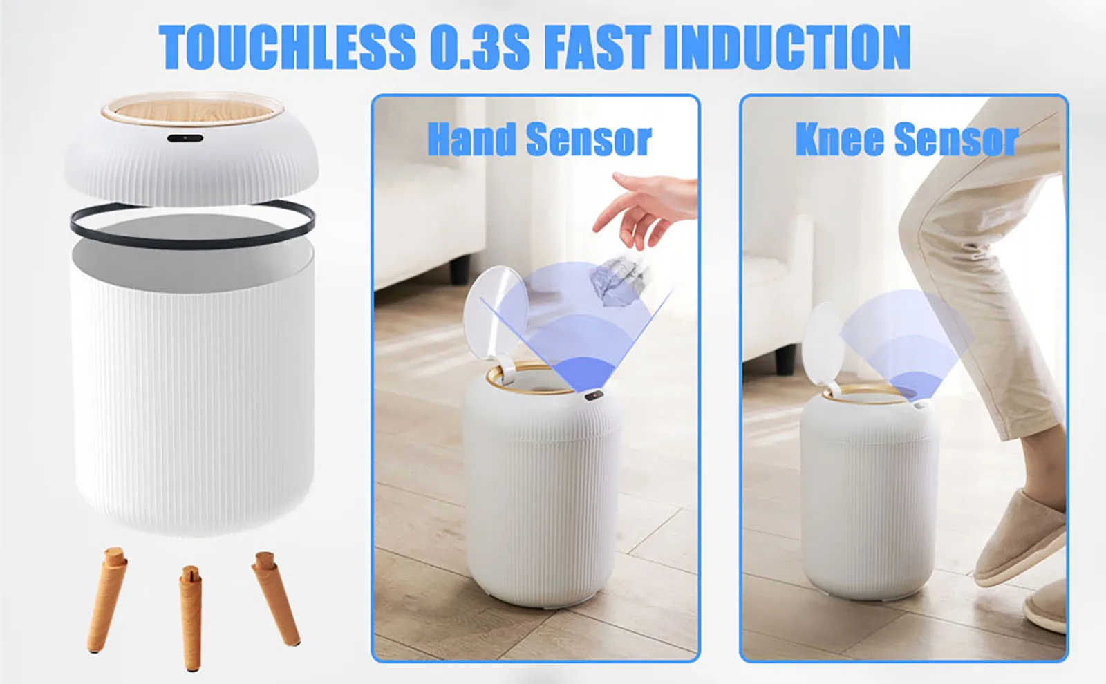 Motion Sensor Trash Can Small Plastic Smart Bin Hands Free - Image 13