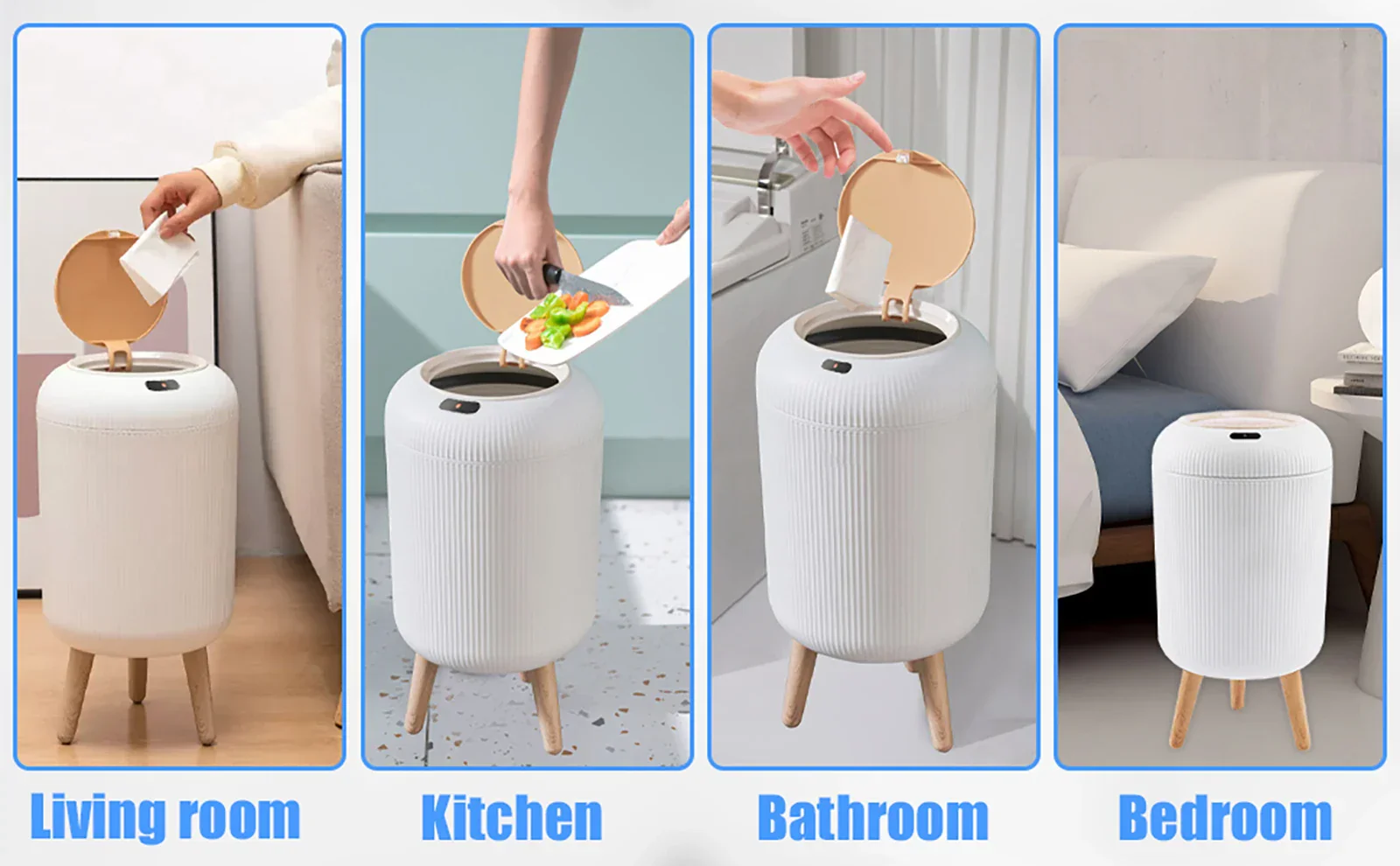 Motion Sensor Trash Can Small Plastic Smart Bin Hands Free - Image 15