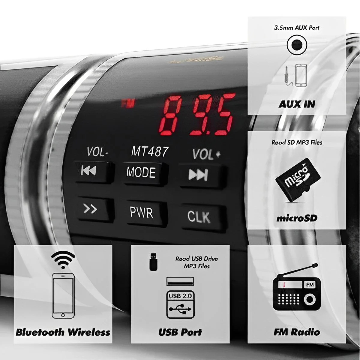 Motorcycle Bluetooth Speakers Helmet Ready Audio System For Hands Free Road Music Fall 2025 - Image 3