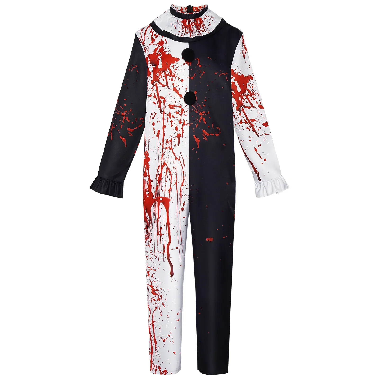 Clown Costume Bloody Jumpsuit Halloween 2025 Scary Party - Image 2