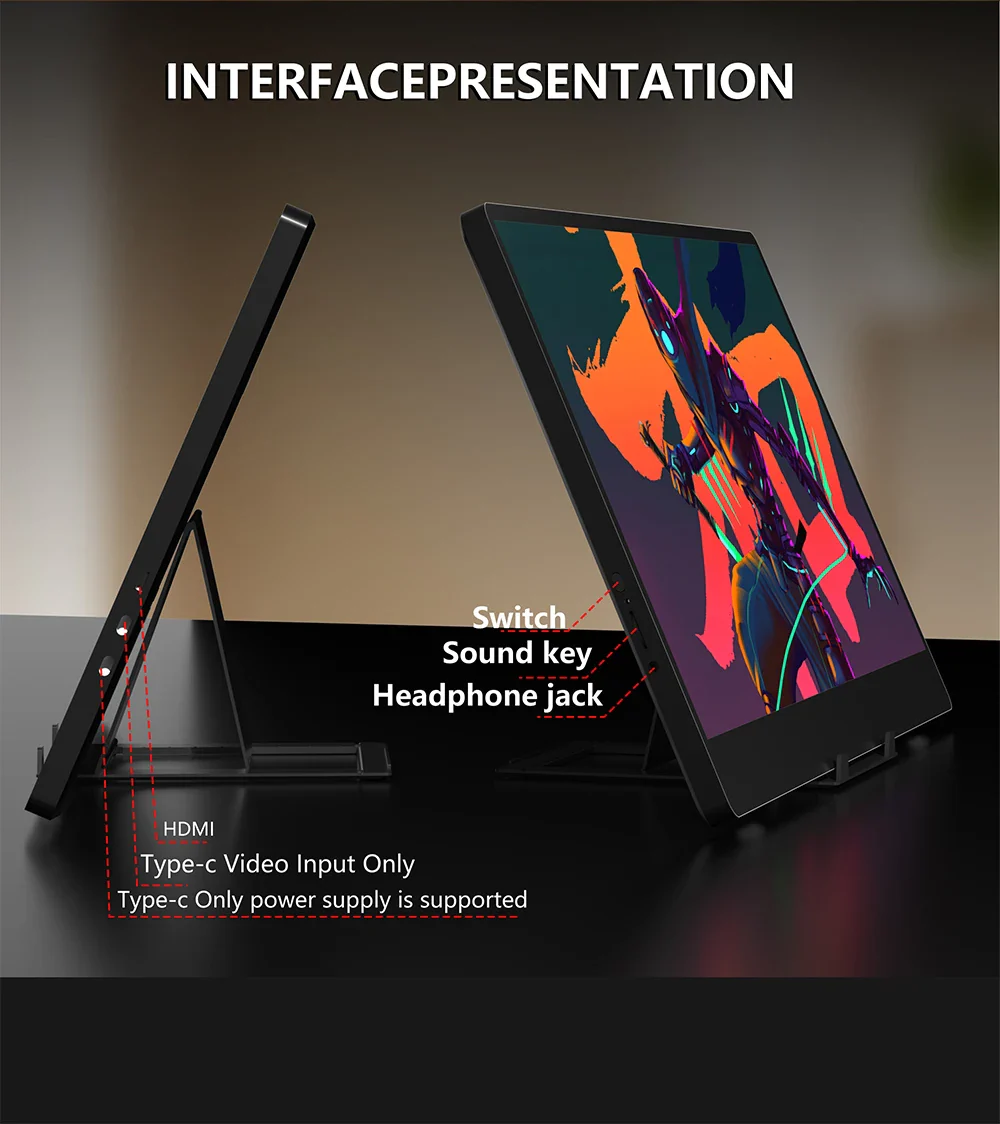 Portable Monitor 14 Inch 60Hz Travel Display With Speakers - Image 14
