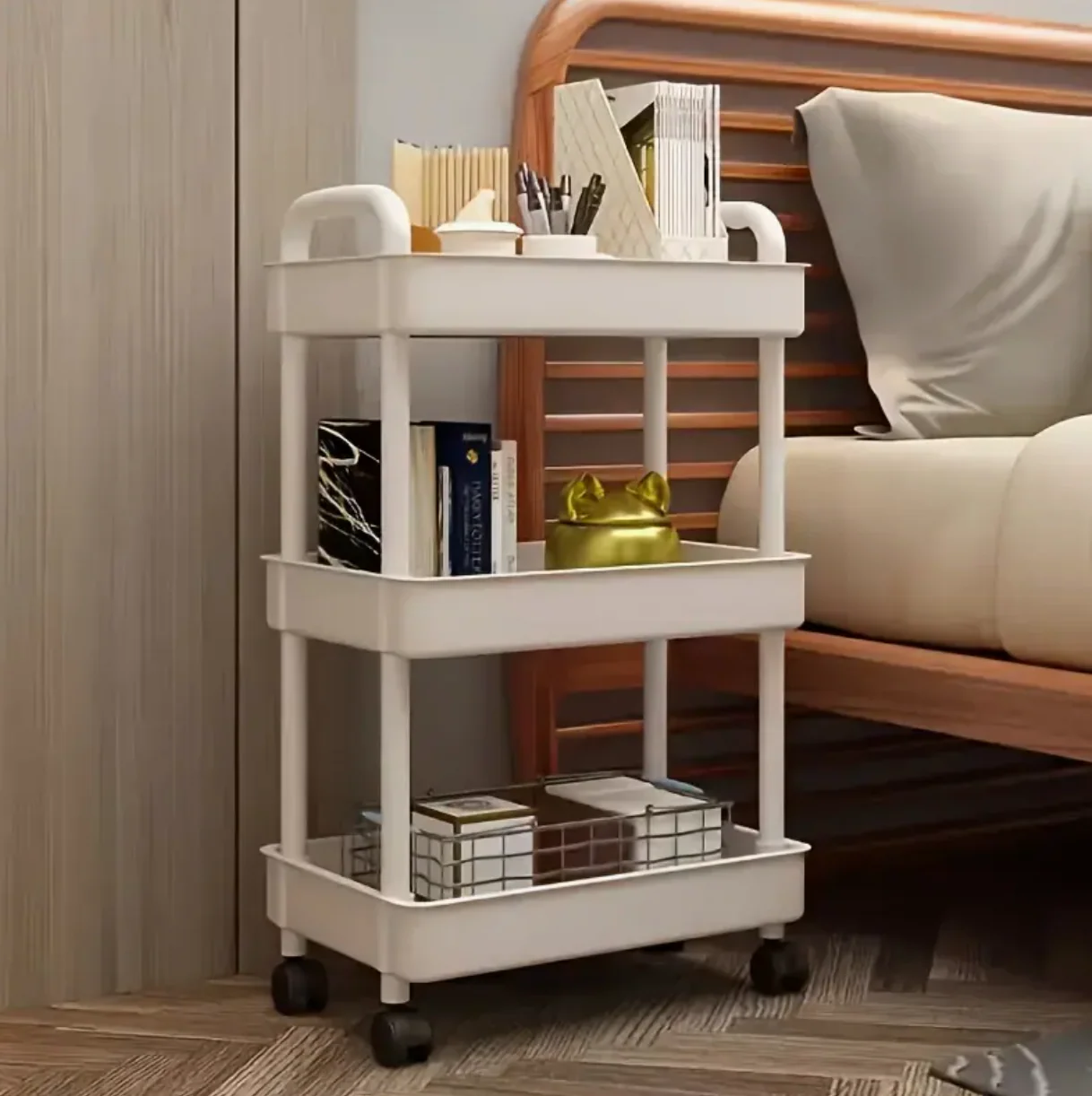 Multi-Layer Mobile Storage Rack Trolley - Home Organizers for Kitchen & Bedroom with Wheels - Image 6