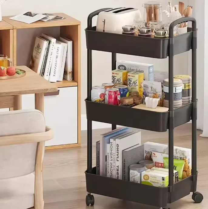 Multi-Layer Mobile Storage Rack Trolley - Home Organizers for Kitchen & Bedroom with Wheels - Image 7